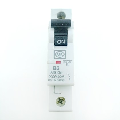 MK Electric Sentry 5903s B3 3A 3 Amp MCB Circuit Breaker Type B